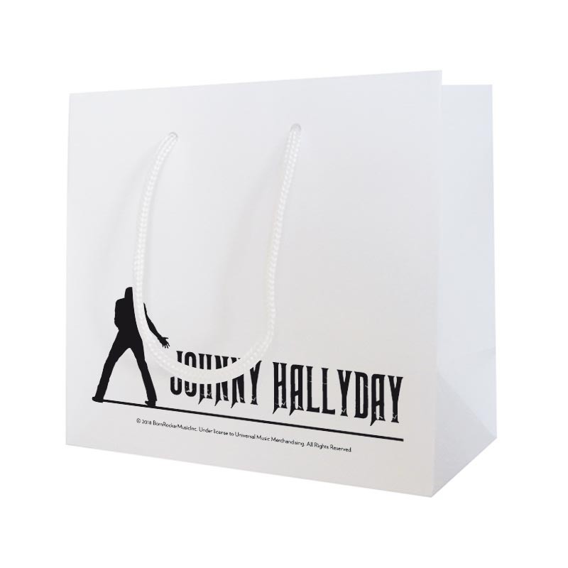Sac cabas blanc mat personnalisé Johnny Hallyday - Emballage alimentaire Sac cabas blanc mat personnalisé Johnny Hallyday - Emballage alimentaire