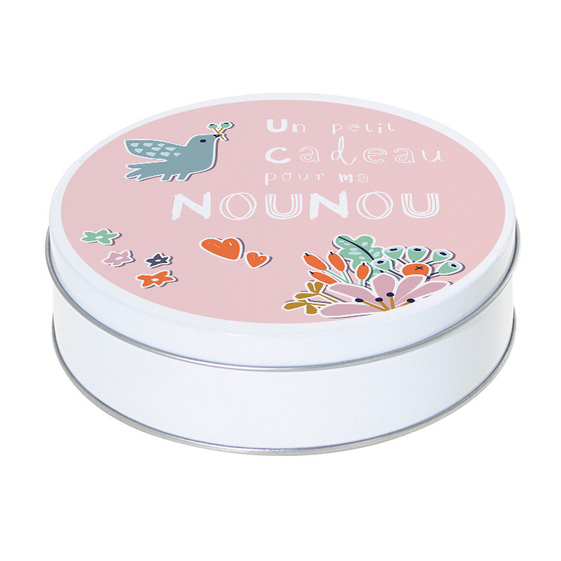 Boîte ronde métallique I-81 - 4 motifs différents pour offrir à la rentrée des classes