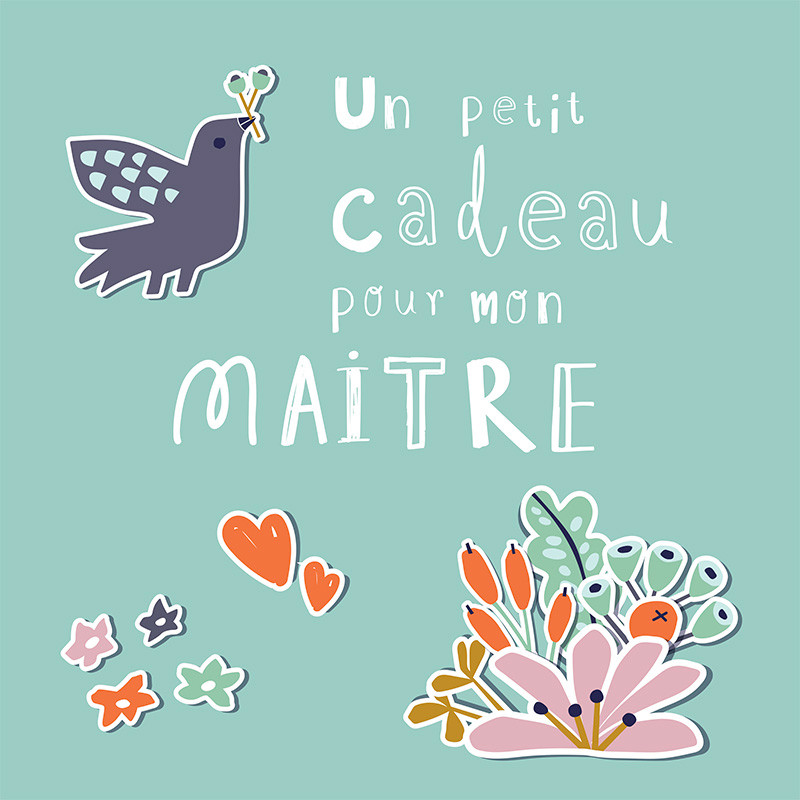 Packaging personnalisable - Thématique Événementielle École enseignant maitre professeur maitresse nounou - Carte Caméléon I-13