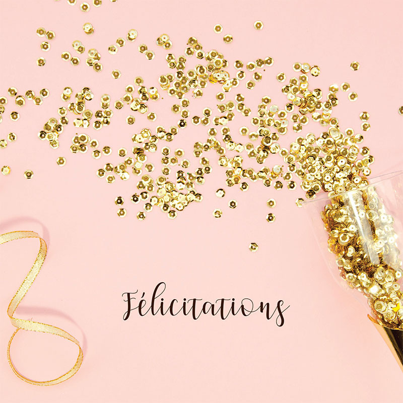 Emballage personnalisé festif - I86F avec message "Félicitations !"