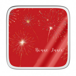 Boîte carrée métallique Caméléon® I-87BA - Message "Bonne Année !"