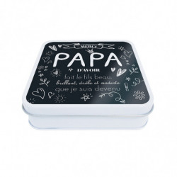 Boîte carrée métallique Caméléon® I-93G - Packaging luxe chocolatiers - Merci papa