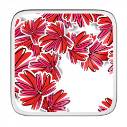 Boîte carrée métallique Caméléon I-94 - Motif floral Amour rouges aux notes carmin et bordeaux
