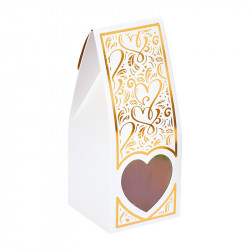 Étui avec fenêtre cœur transparente Confidence - Packaging Embaline pour la saint valentin et les mariages