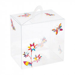 Boite transparente imprimée Papillon pour tous vos moulages en chocolat pour Pâques