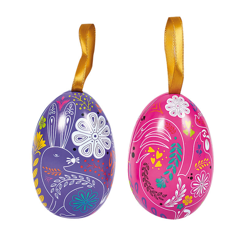 Petits Œufs Métalliques Folklore au motif ludique et enfantin - Packagings pour chocolats de Pâques