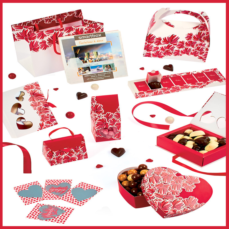 Kit complet pour l'emballage des chocolats à la Saint Valentin "Étreinte" - Packaging chocolat pour Saint-Valentin - Embaline