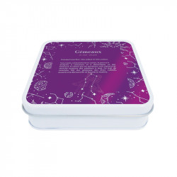 Boîte carrée métallique Caméléon® H-19-GEM - Packaging luxe chocolatiers
