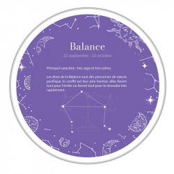 Boîte ronde métallique Caméléon H-19-BAL - Signe Astrologique Balance