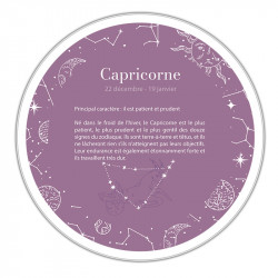 Boîte ronde métallique Caméléon H-19-CAP - Signe Astrologique Capricorne