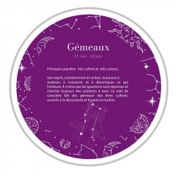 Boîte ronde métallique Caméléon H-19-GEM - Signe Astrologique Gémeaux