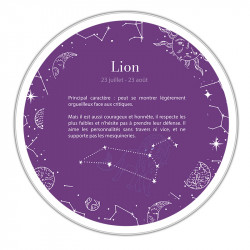 Boîte ronde métallique Caméléon H-19-LIO - Signe Astrologique Lion