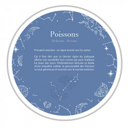 Boîte ronde métallique Caméléon H-19-POI - Signe Astrologique Poisson
