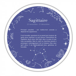 Boîte ronde métallique Caméléon H-19-SAG - Signe Astrologique Sagittaire