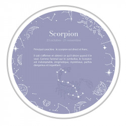 Boîte ronde métallique Caméléon H-19-SCO - Signe Astrologique Scorpion