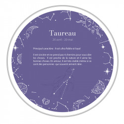 Boîte ronde métallique Caméléon H-19-TAU - Signe Astrologique Taureau