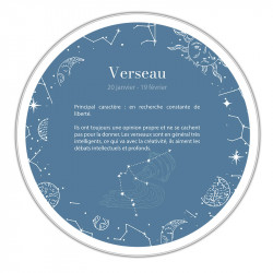 Boîte ronde métallique Caméléon H-19-VER - Signe Astrologique Verseau