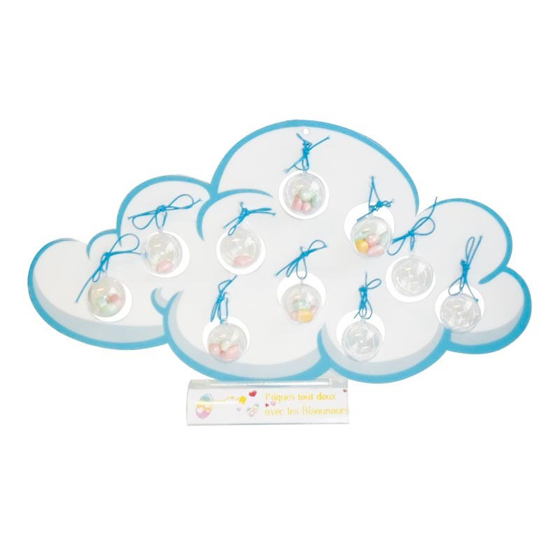 Présentoir pour vitrine chocolatiers - Nuage Bisounours (avec pied) Présentoir pour vitrine chocolatiers - Nuage Bisounours (avec pied)