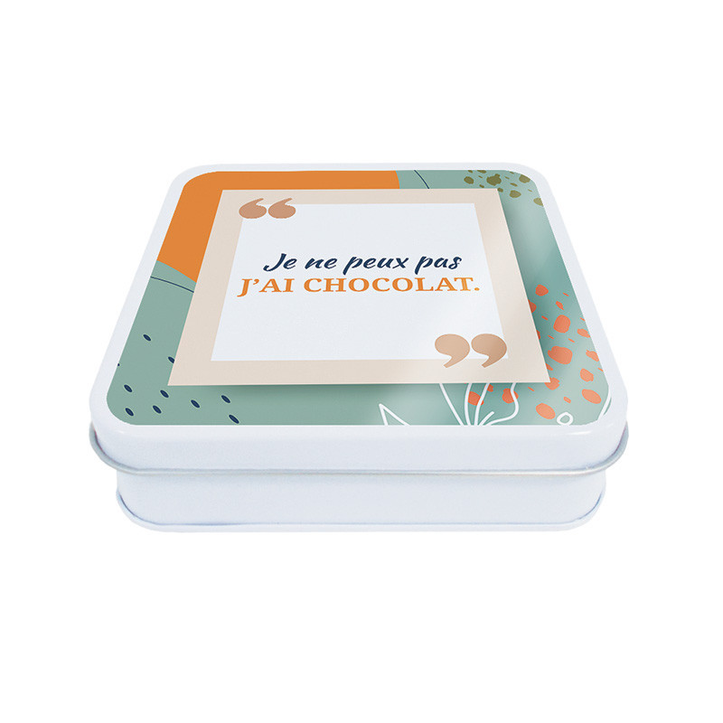 Boîte carrée métallique Caméléon® B-15 - Packaging luxe chocolatiers