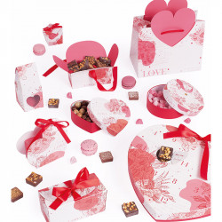 Ballotin Cœur "Romance à l'Anglaise" Saint-Valentin pour chocolatiers