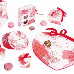 Ballotin Cœur "Romance à l'Anglaise" Saint-Valentin pour chocolatiers