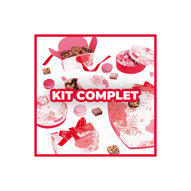 Kit de packagings St-Valentin de la collection "Romance à l'Anglaise"