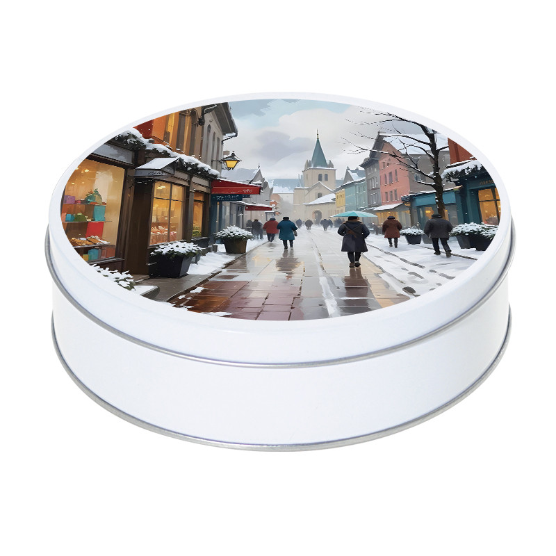 Boîte ronde métallique empilable Caméléon F-21 personnalisable Boîte ronde métallique empilable Caméléon F-21 personnalisable