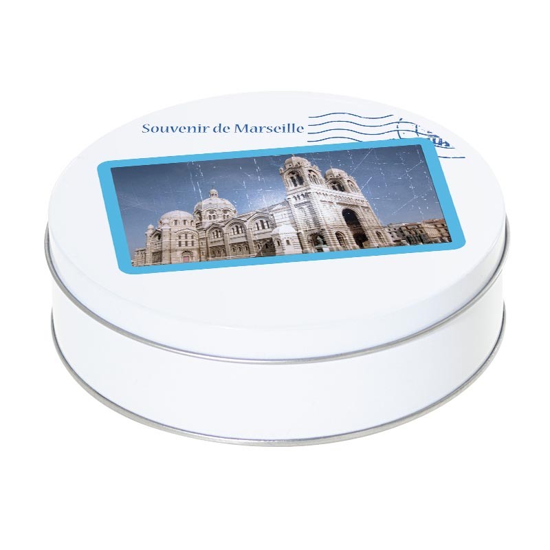 Boîte ronde métallique empilable Caméléon A-09 - Souvenir de Marseille Boîte ronde métallique empilable Caméléon A-09 - Souvenir de Marseille