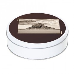 Boîte ronde métallique Caméléon A-11 - Souvenir du Mont Saint-Michel