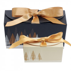 Boîte ballotin ruban nouvel intemporel de la collection Noël 2025 Épicéa