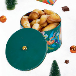 Boîte métallique ronde Louison pour biscuits et madeleines collection Été 2025 Tempo