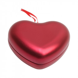 Petite boîte Cœur métallique rouge - emballage chocolat cadeau chic