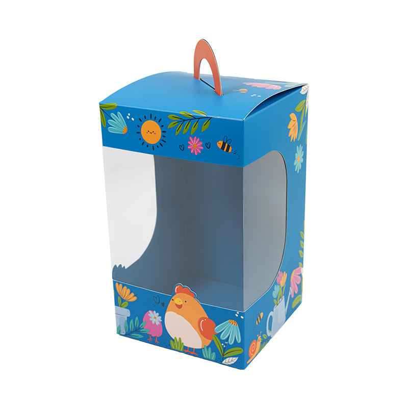 Panoramique Œuf "Alphonse et Ernestine" : Sac panoramique original pour œuf de Pâques. Idéal pour présenter et transporter vos chocolats avec style et sécurité.