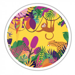 Boîte ronde métallique Caméléon® D-20 Photo numéro 2 : Boîte dont le couvercle est imprimé avec illustration D-20 au motif de la collection "Exotique" - Personnalisation avec votre design possible !