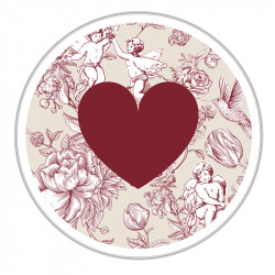 Boîte ronde métallique Caméléon® I-123 Photo numéro 2 : Magnifique boîte métallique empilable dont le couvercle est imprimé avec l'Illustration I-123 au motif de la collection "Chambord".