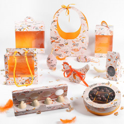 Shirley "Symphonie" Photo numéro 2 : Boîte Shirley avec couvercle à fenêtre transparente au thème de la collection "Symphonie" au design subtile, doux et lumineux.