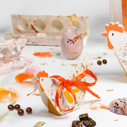 Coquetterie "Symphonie" Photo numéro 6 : Boîte Coquetterie "Symphonie" avec emplacements pour 5 œufs. Présentation pratique et soignée pour boutiques et chocolats de Pâques.