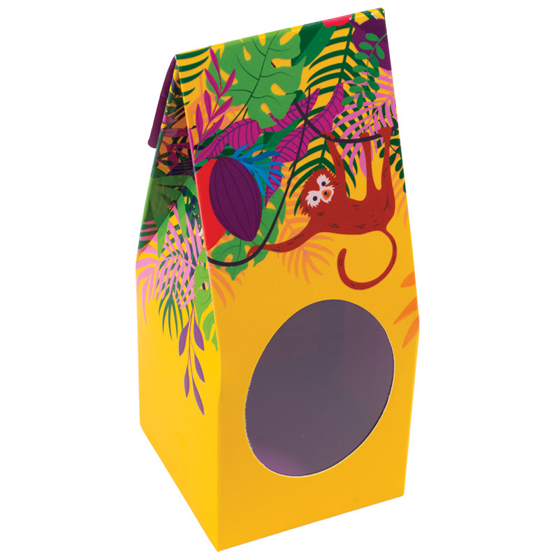 Étui avec fenêtre transparente "Exotique" : Pour Pâques 2025, découvrez ce magnifique étui de la collection "Exotique" au motif imprimé alliant Kraft et motifs lumineux pour un raffinement garanti !