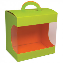 Panoramique Vert/Orange pour Poule en chocolat - Packagings Pâques