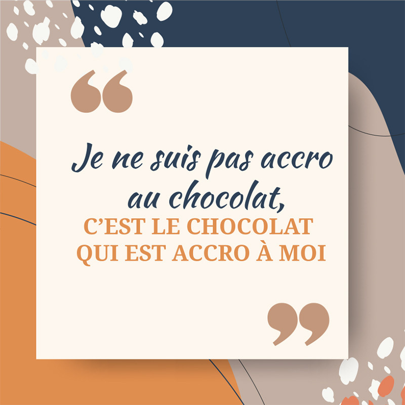 Visuel Caméléon® B-15B : Packaging chocolat Caméléon® : le visuel B-15C pour un jeu de mot gourmand. Impression ou carte à glisser dans vos boîtes pour chocolatiers professionnels.