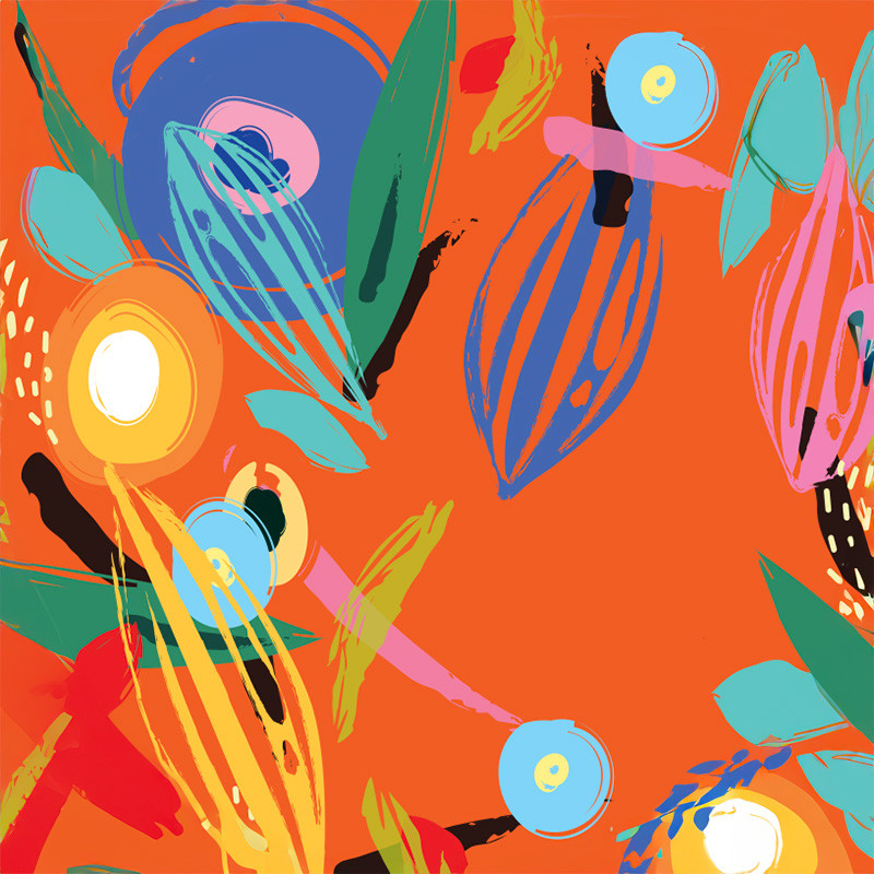 Visuel Caméléon® B-28B : Packaging chocolat Caméléon® : le visuel B-28B célèbre l'art contemporain. Impression ou carte à glisser dans vos boîtes pour chocolatiers professionnels.