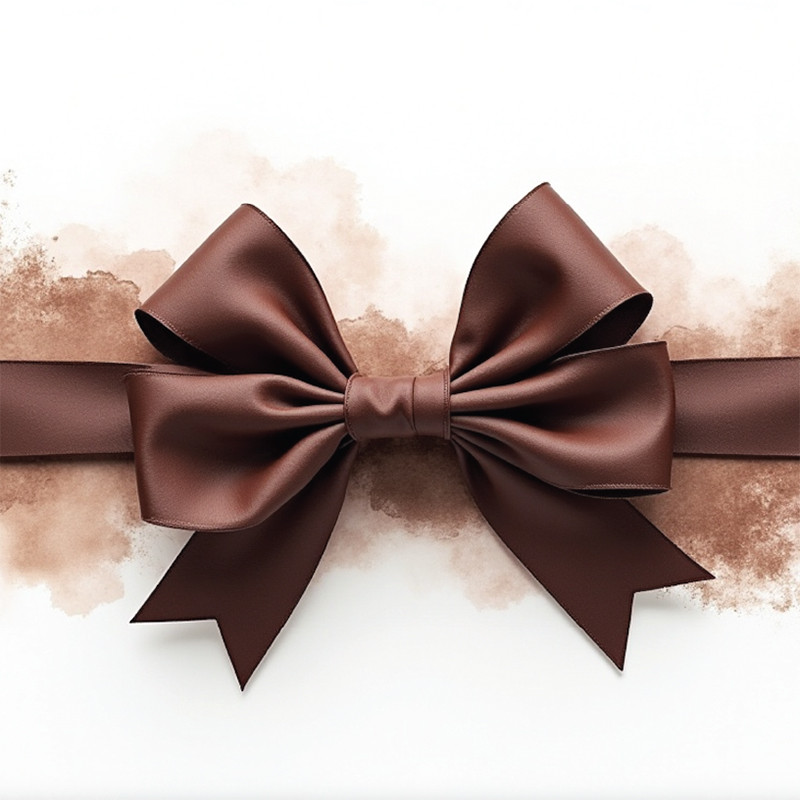 Visuel Caméléon® B-32 : Packaging chocolat Caméléon® : le visuel B-32 un ruban cadeau aux couleurs cacao. Impression ou carte à glisser dans vos boîtes pour chocolatiers professionnels.