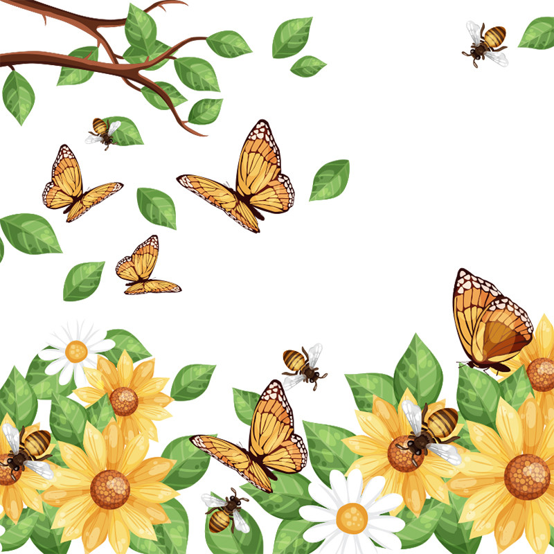 Visuel Caméléon® C-21 : La boîte Caméléon® pour chocolats et coffrets gourmands avec le visuel C-21 Apicao qui évoque le printemps et la nature dans un packaging personnalisable.