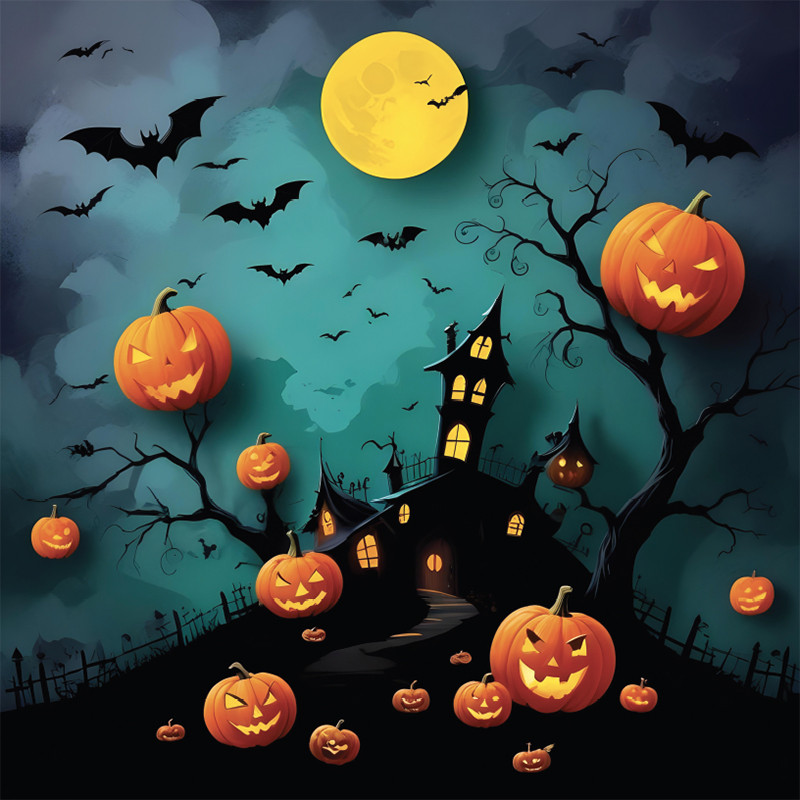 Visuel Caméléon® E-19 : Citrouilles et maison hantée pour Halloween avec les boîtes Caméléon® E-19. Au fil des évènements, apportez à vos clients des coffrets de chocolats pour toutes les occasions.