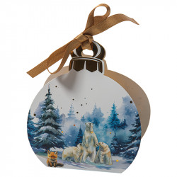 Packaging petits contenants chocolats - Boîte boule "Matin d'Hiver"