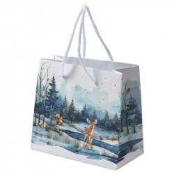 Sac cabas "Matin d'Hiver" Photo numéro 2 : Avec ce sac cabas, plongez dans l’univers poétique de la collection "Matin d’Hiver", entre aquarelle délicate, animaux attendrissants et finitions élégantes...