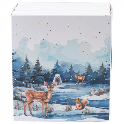 Calendrier triptyque "Matin d'Hiver" Photo numéro 3 : Calendrier de l’Avent triptyque "Matin d’Hiver" avec 24 compartiments à chocolats et 3 plateaux thermoformés, idéal pour présentation festive et personnalisable