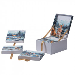 Calendrier Hamlet "Matin d'Hiver" Photo numéro 3 : Calendrier de l’Avent Hamlet "Matin d’Hiver" avec décor pop-up 3D et 24 compartiments thermoformés, coffret prêt à garnir pour chocolatiers, livraison assemblée