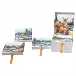 Calendrier Hamlet "Matin d'Hiver" Photo numéro 4 : Calendrier de l’Avent Hamlet "Matin d’Hiver" avec décor pop-up 3D et 24 compartiments thermoformés, coffret prêt à garnir pour chocolatiers, livraison assemblée