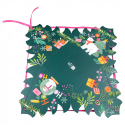 Octave "Funky" Photo numéro 4 : Boîte sapin Octave "Funky", intérieur doré et design coloré, avec 3 compartiments superposables et ruban doré, pour une présentation festive et originale.
